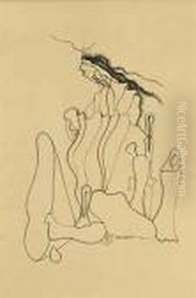 Untitled Oil Painting by Yves Tanguy