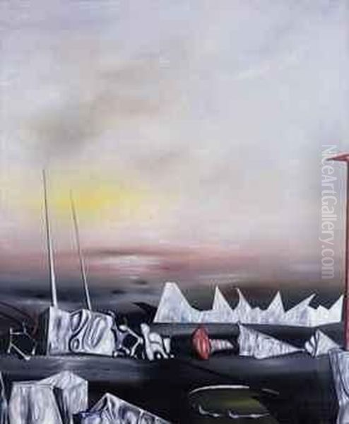 Je Me Faisais Semblant (i Was Pretending To Myself) Oil Painting by Yves Tanguy