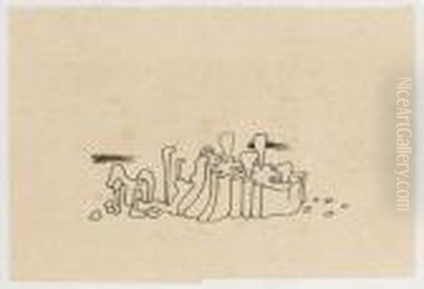 Composition Oil Painting by Yves Tanguy