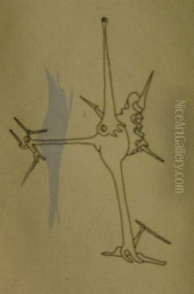 Two Color Etchings With Aquatint. Oil Painting by Yves Tanguy