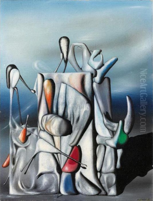 L'oubli Des Nombres Oil Painting by Yves Tanguy