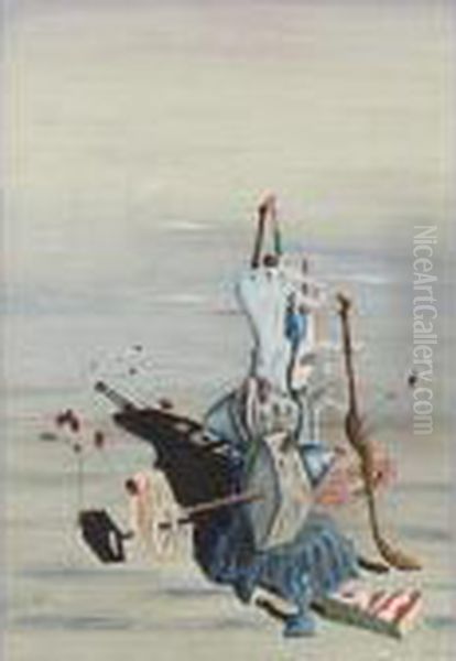 Palace Of The Windowed Rocks Oil Painting by Yves Tanguy