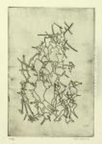 Ohne Titel - Zu: Andre Breton, Yves Tanguy Oil Painting by Yves Tanguy