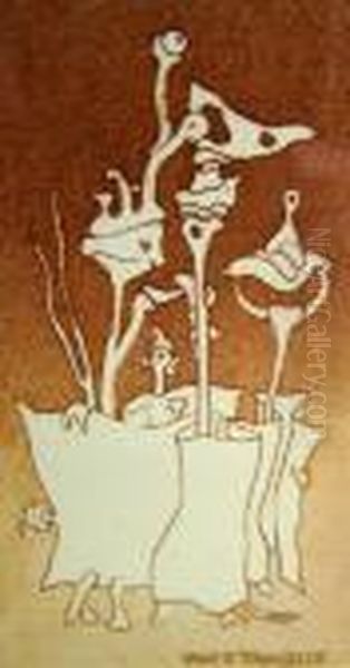 Surrealist Figures Oil Painting by Yves Tanguy