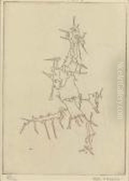 Le Mythe De La Roche Percee: One Plate Oil Painting by Yves Tanguy