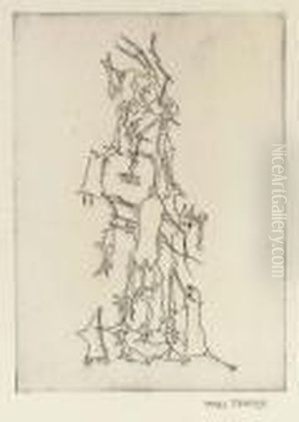 Composition B Oil Painting by Yves Tanguy