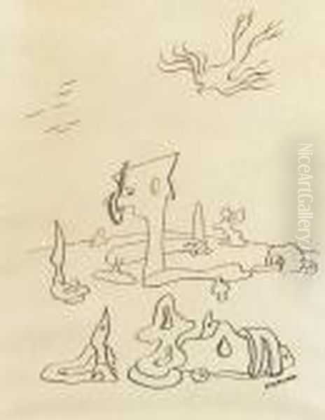 Paysage Fantastique Oil Painting by Yves Tanguy