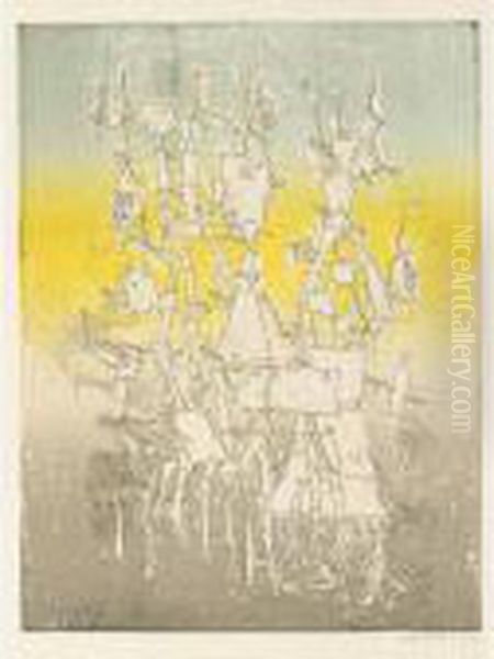 Rhabdomancie Oil Painting by Yves Tanguy