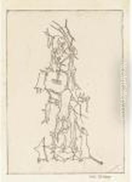 Le Mythe De La Roche Percee: One Plate (wittrock 14 B) Oil Painting by Yves Tanguy