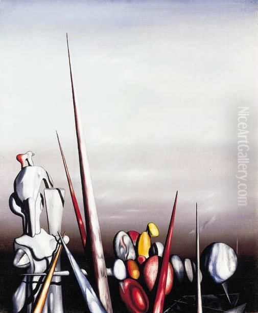 Les Sourciers Oil Painting by Yves Tanguy