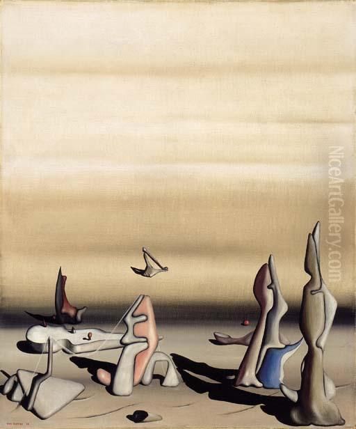 Les Portes Tournantes Oil Painting by Yves Tanguy