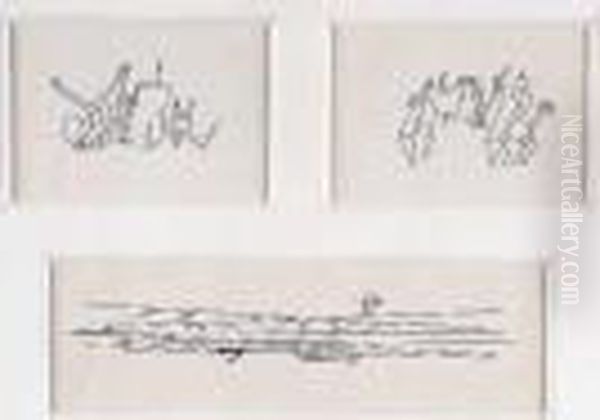 Trois Compositions Oil Painting by Yves Tanguy