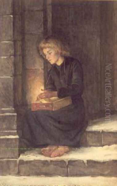The Match Girl Oil Painting by Edith Heckstal Smith