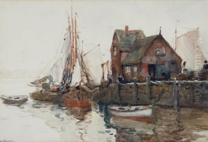 The 
Dock Oil Painting by Anthony Thieme