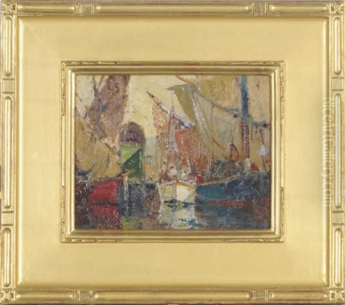 Venetian Boats Oil Painting by Anthony Thieme