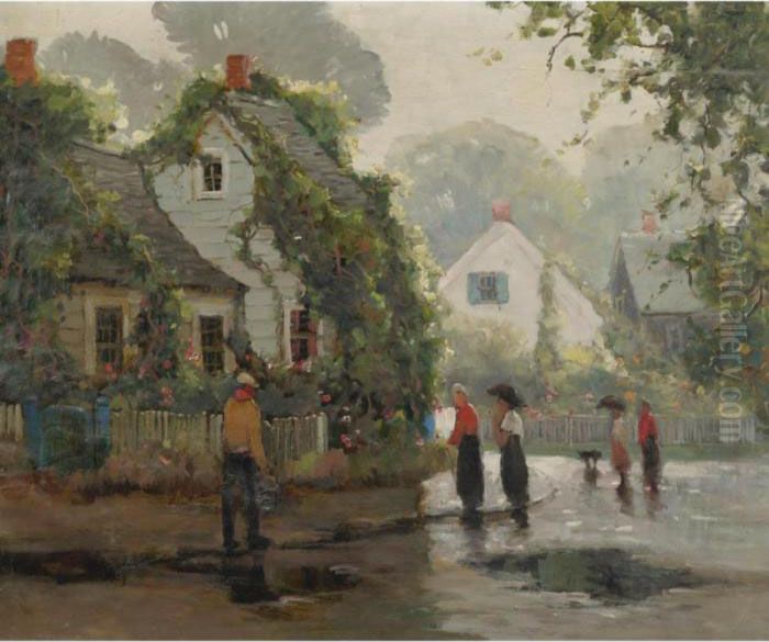 Rainy Day Oil Painting by Anthony Thieme