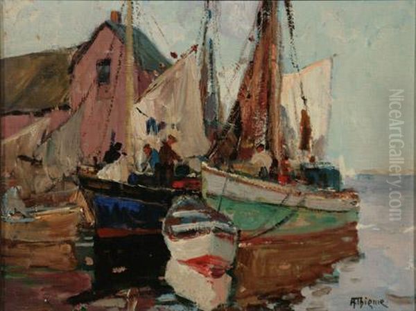 Harbor Scene Oil Painting by Anthony Thieme