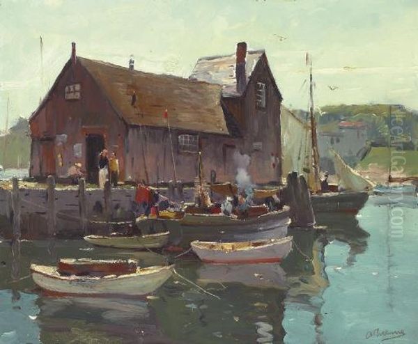 In Rockport Oil Painting by Anthony Thieme