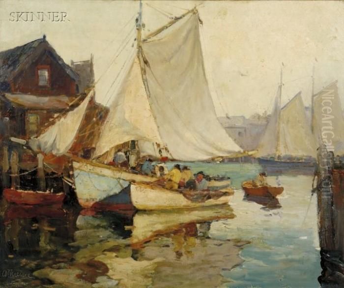 Gloucester Harbor Oil Painting by Anthony Thieme