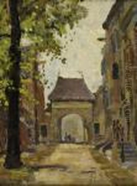 Gateway In A French Village Oil Painting by Anthony Thieme