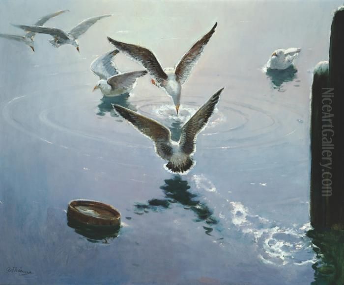 Silver Light Oil Painting by Anthony Thieme