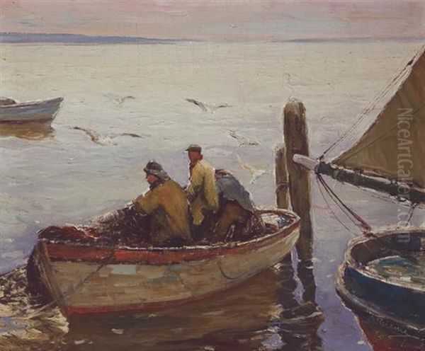 ''hauling Nets'' Oil Painting by Anthony Thieme