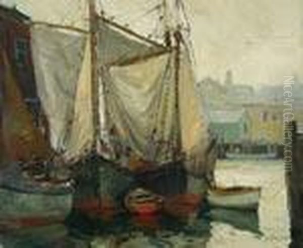 ''gloucester Harbor'' Oil Painting by Anthony Thieme