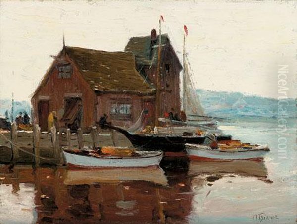 Harbor Scene Oil Painting by Anthony Thieme