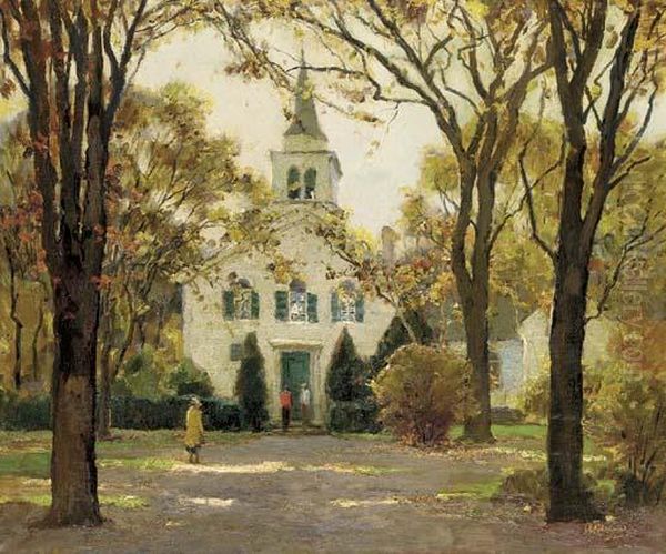 Rockport Church Oil Painting by Anthony Thieme