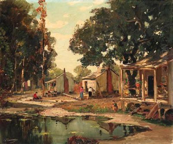 Negro Cabins Oil Painting by Anthony Thieme