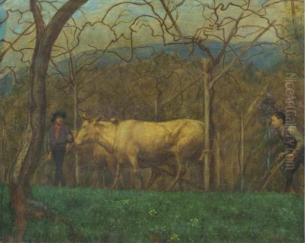 Dammerung Am Gardasee: Dusk At The Lago Di Garda Oil Painting by Hans Thoma