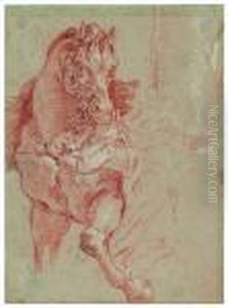 Studie Fur Ein Pferd Fur Das Fresko Oil Painting by Giovanni Battista Tiepolo