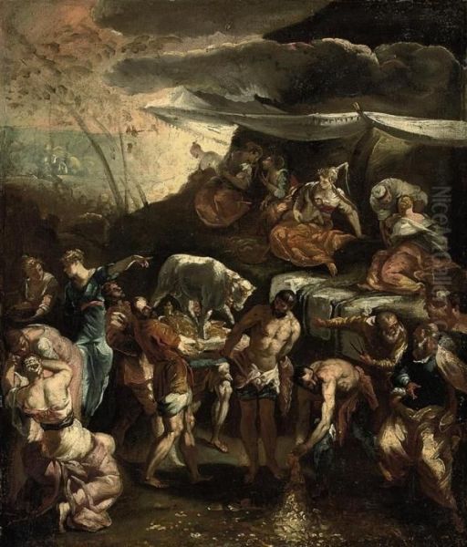 The Adoration Of The Golden Calf Oil Painting by Jacopo Tintoretto (Robusti)