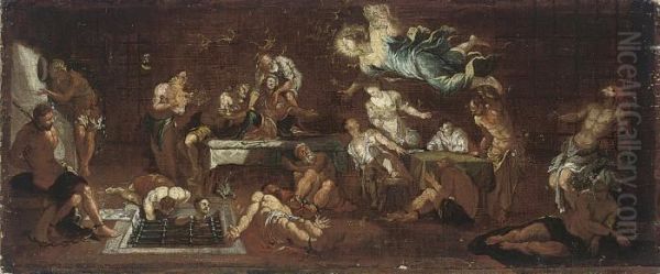 Saint Roch Visited By An Angel In Prison Oil Painting by Jacopo Robusti, II Tintoretto