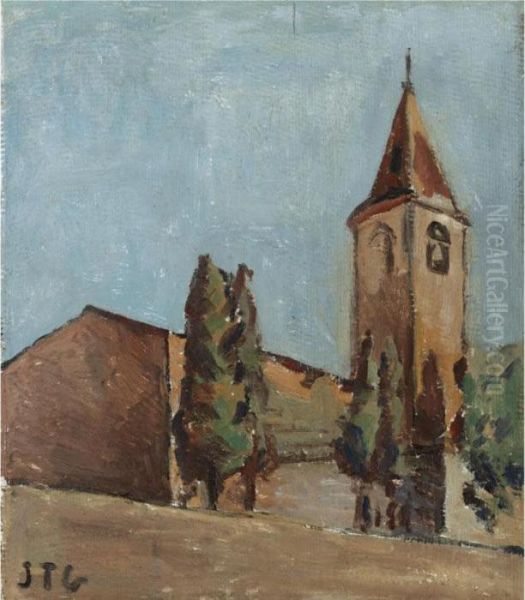 Sant Genis D'agudells, Barcelona Oil Painting by Joaquin Torres-Garcia