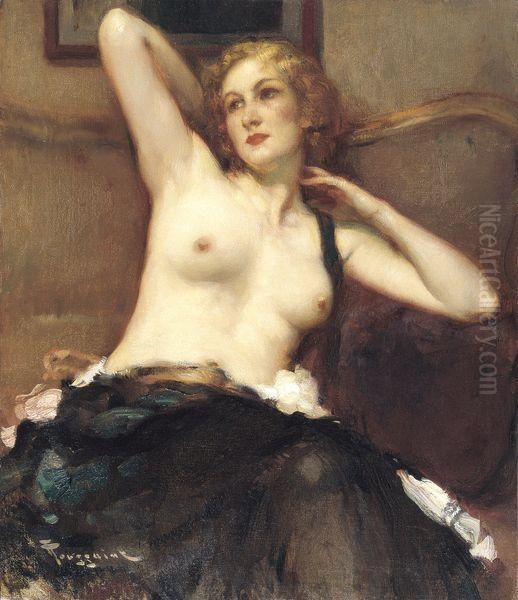Modele Au Repos Oil Painting by Fernand Toussaint