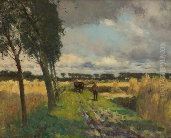 L'arrivee Aux Champs Oil Painting by Fernand Toussaint
