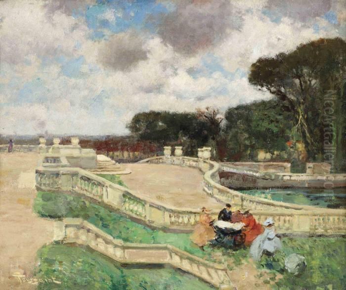 View Of Le Jardin Du Luxembourg, Paris Oil Painting by Fernand Toussaint
