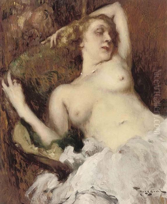 Reclining Nude Oil Painting by Fernand Toussaint