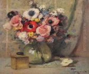 Stilleven Met Bloemen En Inktpot