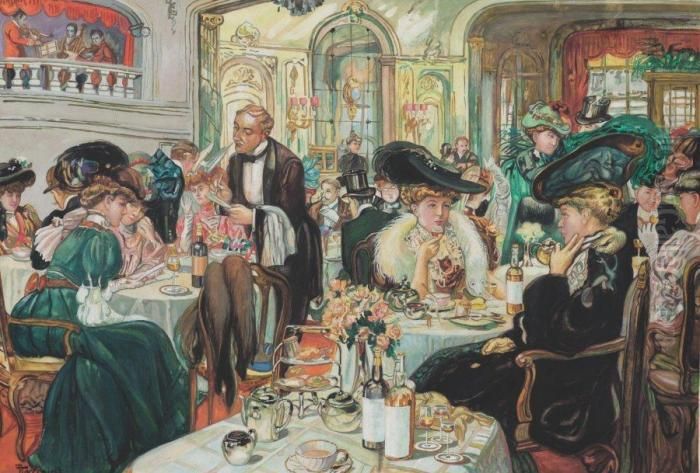 L'heure Du The Oil Painting by Fernand Toussaint