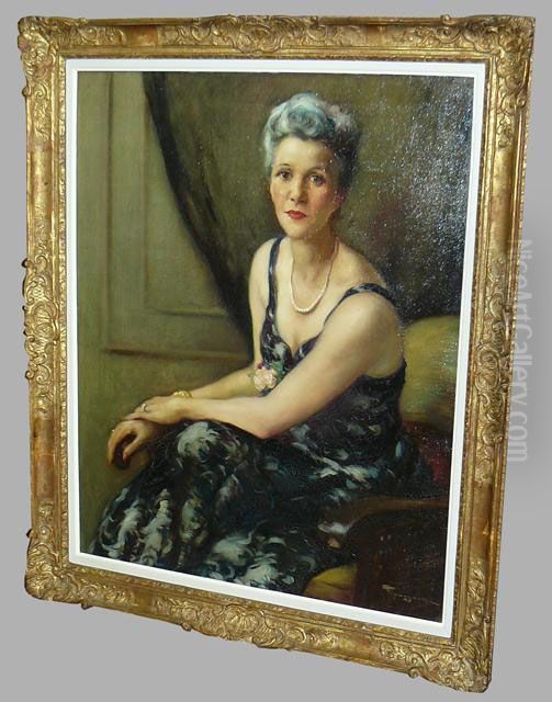 Portrait De Dame Oil Painting by Fernand Toussaint