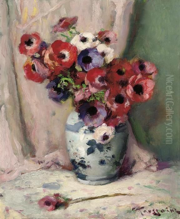 D'anemones Oil Painting by Fernand Toussaint