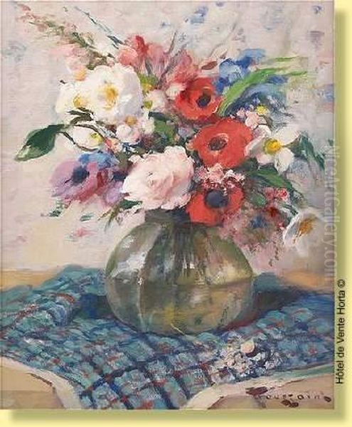 Bouquet De Fleurs Oil Painting by Fernand Toussaint