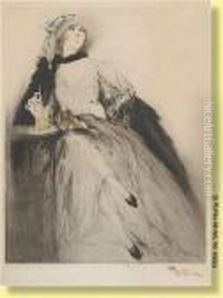 L'heure De L'orangeade. Oil Painting by Fernand Toussaint