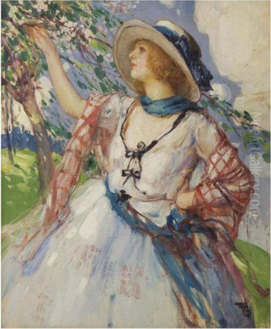 Picking Petals Oil Painting by Fernand Toussaint
