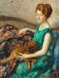 Portrait Of A Lady With A Dog