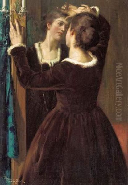 Weerspiegelingen Oil Painting by Fernand Toussaint