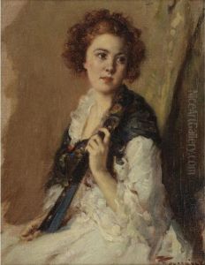Portrait Of A Girl With Fan