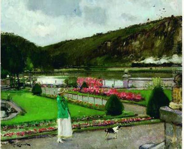 Promeneuse Dans Un Parc Oil Painting by Fernand Toussaint